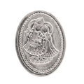 Radha Krishna 999 Pure Silver 10 Gram Oval Coin – Detailed Embossed Design with Beaded Border