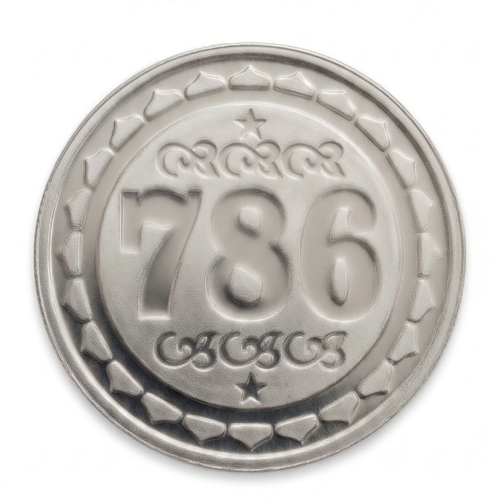786 Lucky Number 999 Pure Silver 10 Gram Coin – Embossed Design with Decorative Border